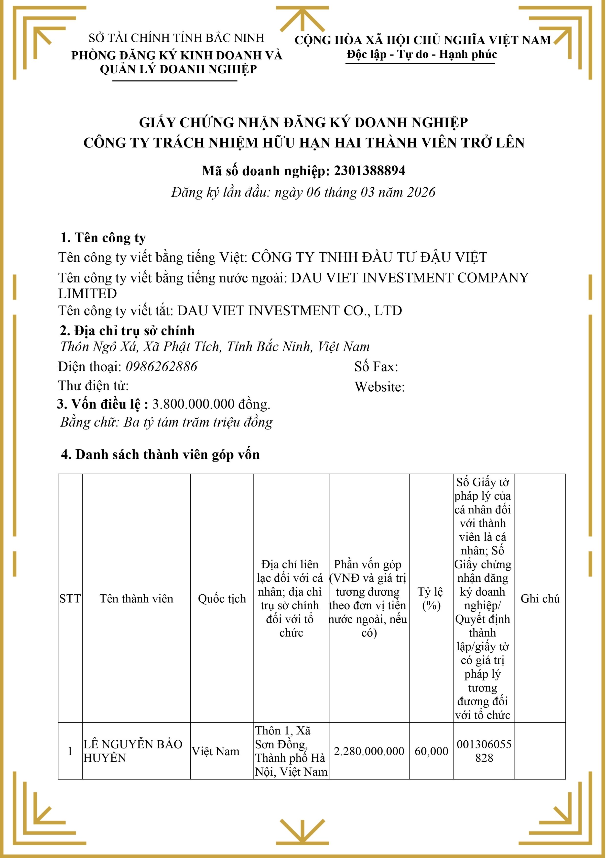 Giấy phép kinh doanh